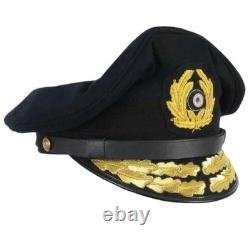 WW2 German Kriegsmarine Visor Cap Admiral Replica Uniform Hat Military Surplus