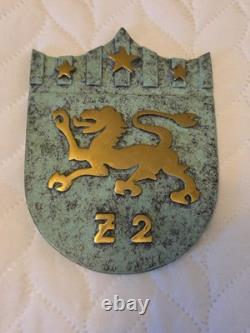 WW2 German Kriegsmarine Z2 Destroyer Coat of Arms Bronze Ships Plaque 5 3/4 X 4