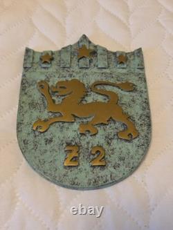 WW2 German Kriegsmarine Z2 Destroyer Coat of Arms Bronze Ships Plaque 5 3/4 X 4