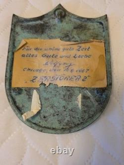 WW2 German Kriegsmarine Z2 Destroyer Coat of Arms Bronze Ships Plaque 5 3/4 X 4