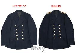 WW2 German Kriegsmarine officer navy blue Gabardine Reefer tunic jacket 2XL