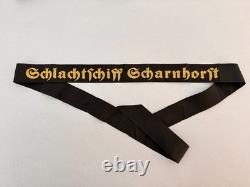 WW2 German Navy Kriegsmarine Battleship Scharnhorst Cap Tally Ribbon