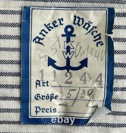 WW2 German Navy Kriegsmarine/Civilian Short, Blue/White Stripe, Maker/Shop Tag