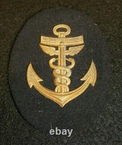 WW2 German Navy Kriegsmarine Medic Medical NCO Trade Badge Metal Felt Scarce