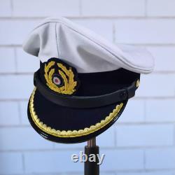 WW2 German Navy UBoat Kriegsmarine white visor cap Junior Officer Handmade Repro