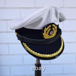WW2 German Navy UBoat Kriegsmarine white visor cap Junior Officer Handmade Repro