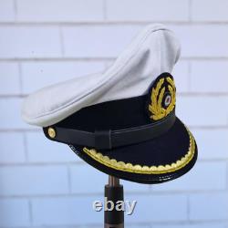 WW2 German Navy UBoat Kriegsmarine white visor cap Junior Officer Handmade Repro