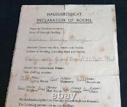WW2 German Occupied Guernsey Declaration of Rooms in St Peter Port 1940-45