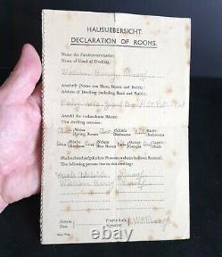 WW2 German Occupied Guernsey Declaration of Rooms in St Peter Port 1940-45