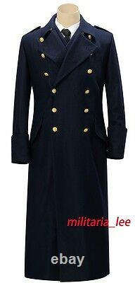 WW2 German Repro Kriegsmarine Officer Navy Blue Wool Overcoat All Sizes