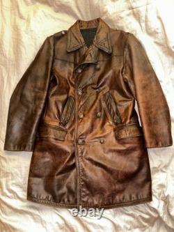 WW2 German U-boat leather jacket Kriegsmarine BROWN Horsehide ISSUED M 38/40