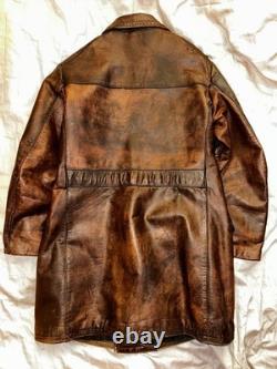 WW2 German U-boat leather jacket Kriegsmarine BROWN Horsehide ISSUED M 38/40