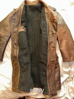 WW2 German U-boat leather jacket Kriegsmarine BROWN Horsehide ISSUED M 38/40