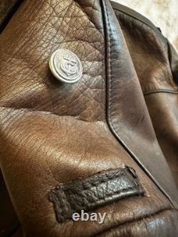 WW2 German U-boat leather jacket Kriegsmarine BROWN Horsehide ISSUED M 38/40