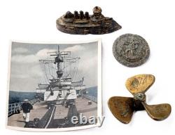 WW2 German ring naval Battleship Miniature Button Ship Kriegsmarine Navy WWII