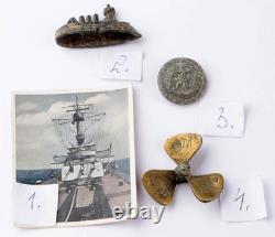WW2 German ring naval Battleship Miniature Button Ship Kriegsmarine Navy WWII