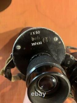 WW2 Kriegsmarine German U Boat binoculars In case 7x50 Leitz BEH KM Marked