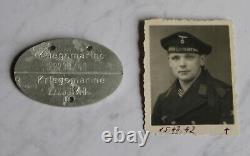 WW2 Original German Dog Tag Kriegsmarine and Photograph