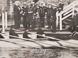 WW2 Original Photo German Navy VIP ADMIRAL Departing by Row Boat Kriegsmarine