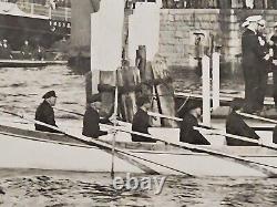 WW2 Original Photo German Navy VIP ADMIRAL Departing by Row Boat Kriegsmarine