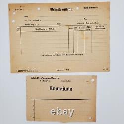 WW2 WWII Original German Kriegsmarine Navy Yard Gotenhafen port ship paperwork