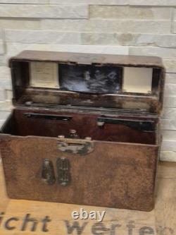 WW2 rare German Field Telephone F33 Kriegsmarine used, Yellow tab on top, 1944