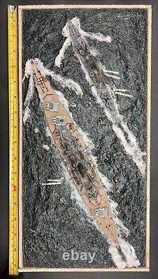 WWII 1/700 DKM Z-39 & Scharnhorst Trop Launching Sea Diorama (Tamiya)