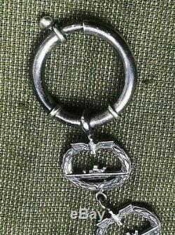 WWII German Kriegsmarine Navy U-Boat Silver Pocket Watch Chain