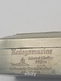 WWII German Kriegsmarine Presentation Box Admiral Günther Lütjens, Atlantic 1941