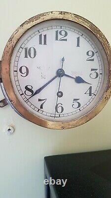 WWII German Kriegsmarine U Boat Bulkhead Clock Original U-Boot Uhr