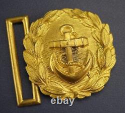 WWII German Kriegsmarine officer brocade leather belt buckle WWI US vet war Navy