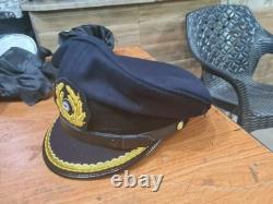 WWII German Navy U-Boat Officer Visor Cap Replica Kriegsmarine Senior Hat WWII
