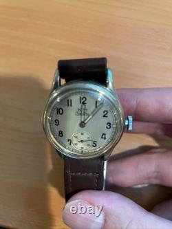 WWII German Navy ZentRa KM Military Watch 1940s Swiss Lever 18mm Sector Dial