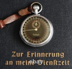 WWII German U-Boat Battleship STOPWATCH HANHART KRIEGSMARINE Artl. 6506 with Box