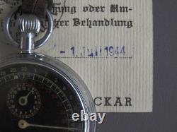 WWII German U-Boat Battleship STOPWATCH HANHART KRIEGSMARINE Artl. 6506 with Box