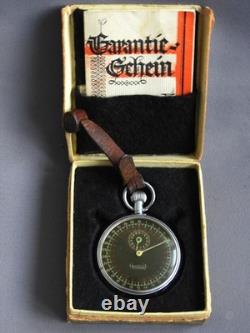 WWII German U-Boat Battleship STOPWATCH HANHART KRIEGSMARINE Artl. 6506 with Box