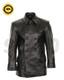 WWII German U-Boat Crew Inspired Black Leather Jacket Men's Coat