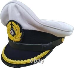 WWII German navy U-Boat senior officer (Kriegsmarine) visor cap WHITE