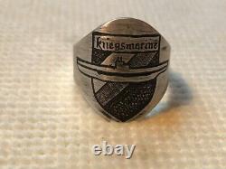 WWII German silver big ring Kriegsmarine