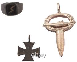 WWII German submarine Pendant Berlin Ring navy WW2 Iron cross Trench art Germany