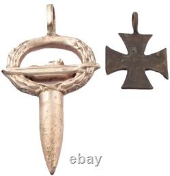 WWII German submarine Pendant Berlin Ring navy WW2 Iron cross Trench art Germany