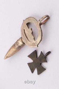 WWII German submarine Pendant Berlin Ring navy WW2 Iron cross Trench art Germany