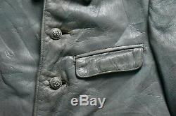 WWII KRIEGSMARINE German Navy Leather U-Boat Mechanics Deck Jacket EUR 46 UK 36