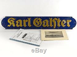 WWII Kriegsmarine German Destroyer Karl Galster Name Plate