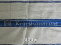 WWII WW2 German OLD KRIEGSMARINE 3 U-Boat Flotilla LOHS TOWEL 1938 KIEL MARKED