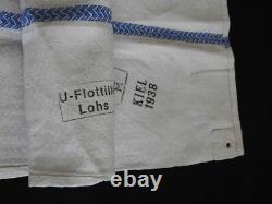 WWII WW2 German OLD KRIEGSMARINE 3 U-Boat Flotilla LOHS TOWEL 1938 KIEL MARKED