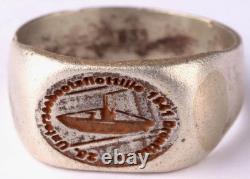 Ww 2 German Kriegsmarine 25. Uboot Flottille Emblem Ring /. 835 Silver