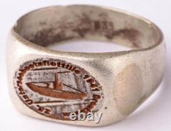 Ww 2 German Kriegsmarine 25. Uboot Flottille Emblem Ring /. 835 Silver
