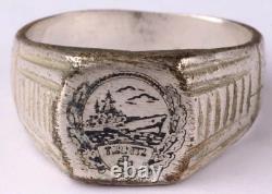 Ww 2 German Kriegsmarine Battleship Tirpitz Iron Cross Ring / Drgm Proof Marked