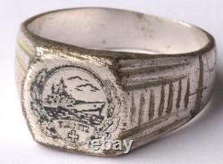Ww 2 German Kriegsmarine Battleship Tirpitz Iron Cross Ring / Drgm Proof Marked
